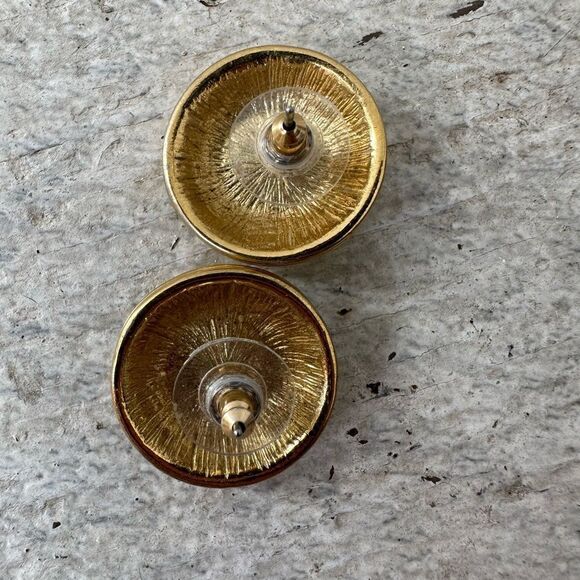 Vintage 80s Classic Braided Gold Tone Earring - Picture 3 of 5